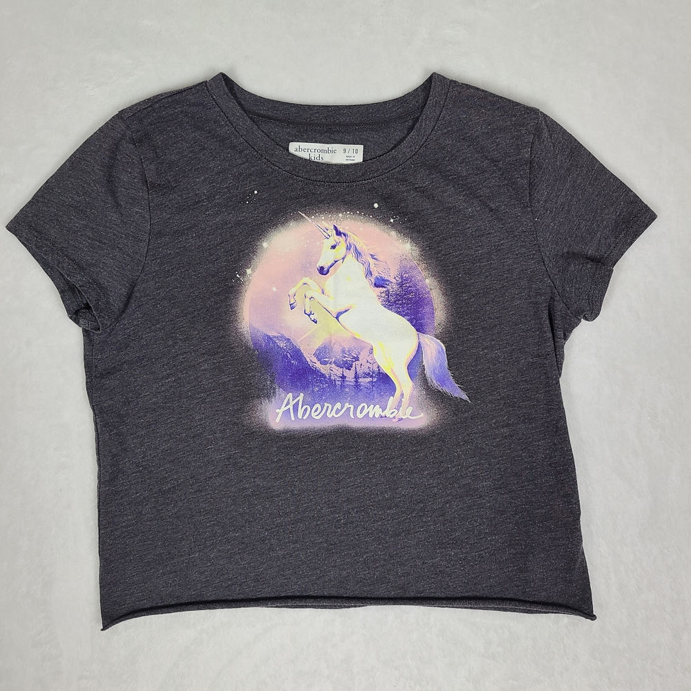 Abercrombie Kids Unicorn T-shirt Girls 9 / 10 Gray